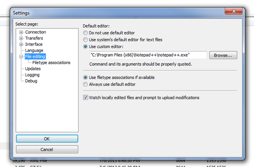 FileZilla File Editing