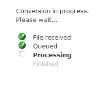 File processing through online-convert.com.